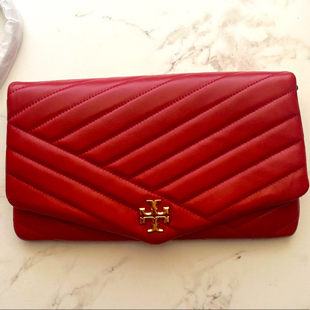 Tory Burch Kira Chevron Clutch with Chain Strap
